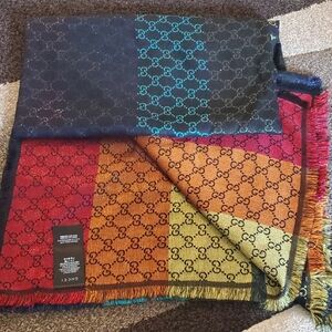 Gucci Vibrant Multicolor GG Logo Scarf
